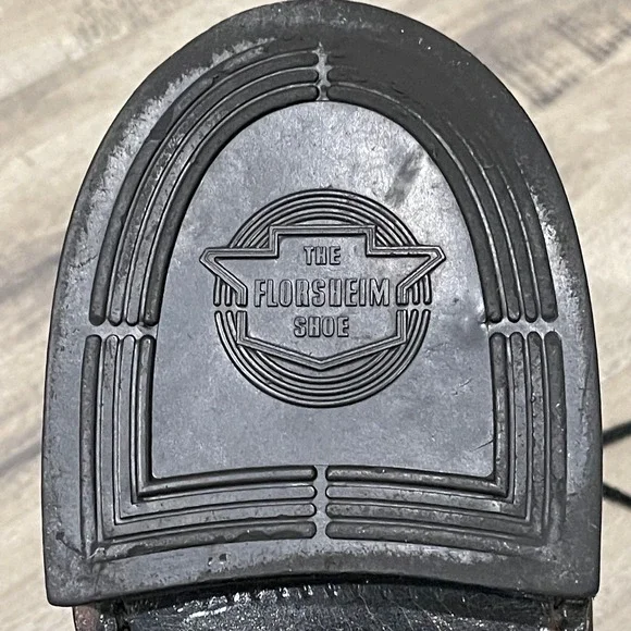 Florsheim Oxford Shoes Men Size 11.5 C Black Cortez Leather Wingtip Brogue 20804 - Picture 11 of 13